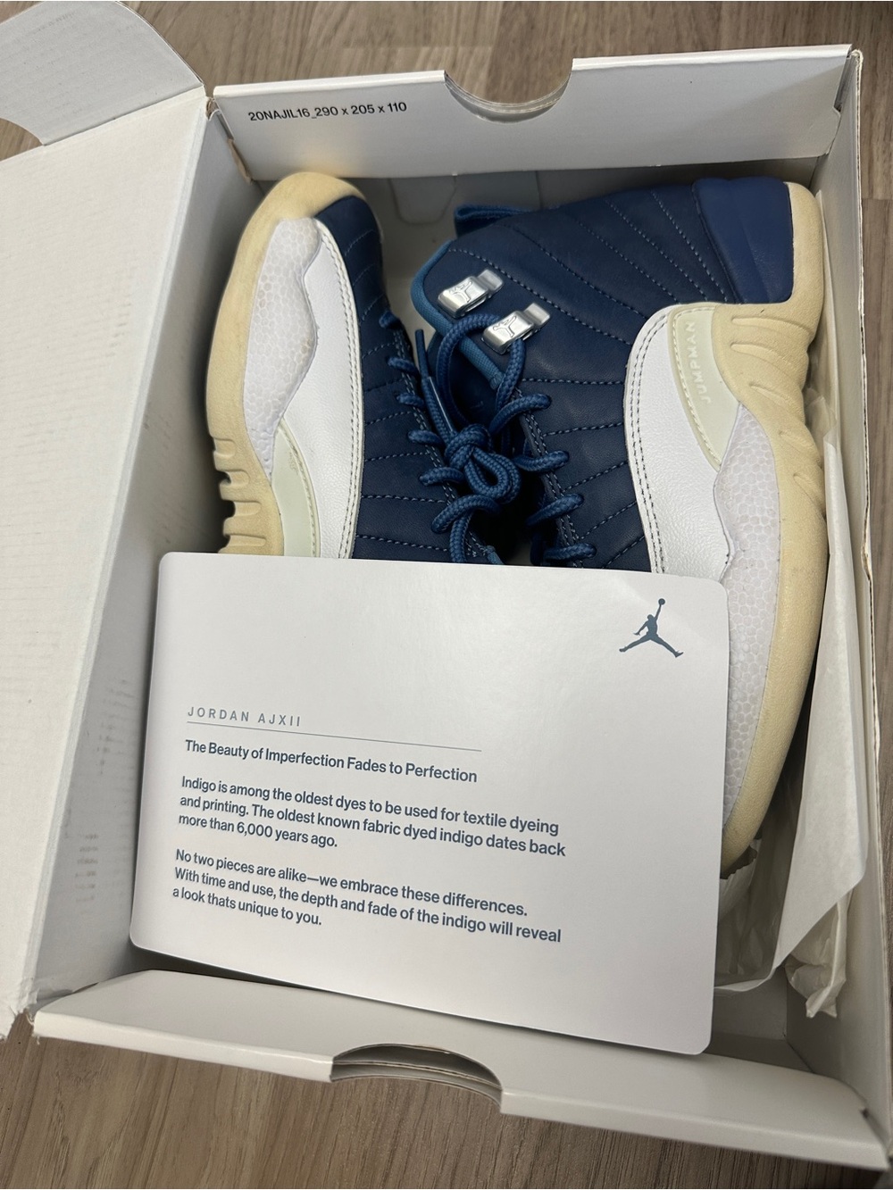 Jordan AJXII Indigo and White High-Top Basketball Sneakers